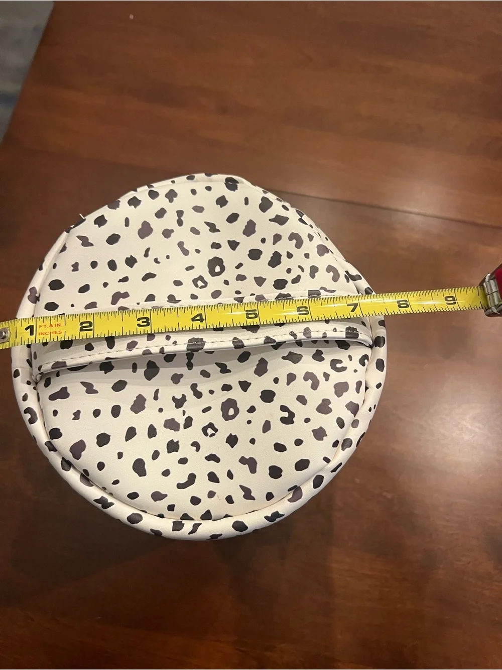 Young Living Spotted Round Diffuser Case - White with Black Leopard Spots